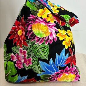 Nani Island reversible tote, floral shoulder bag made in Hawaii